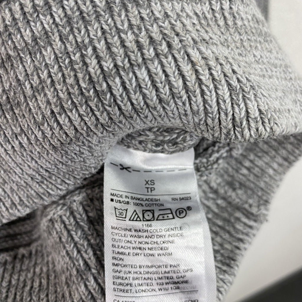 GAP　ギャップ　コットンニットセーター　ショールカラー　灰色　グレー　XSサイズ　古着