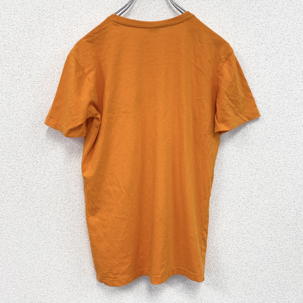 半袖プリントTシャツ　Y.F.K　ワイエフケークロージング　ドクロ　橙色　オレンジ　レトロデザイン　クルーネック　古着
