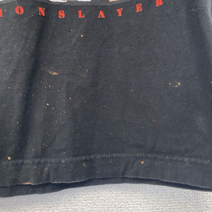 鬼滅の刃　DEMON SLAYER　メキシコ製　半袖アニメキャラクタープリントTシャツ　黒　ブラック　Sサイズ　古着