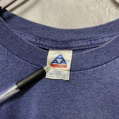 古着 used　ALSTYLE APPAREL　半袖刺繍Tシャツ　コロラド州　動物　アニマル　鹿　メキシコ製　水色　Lサイズ