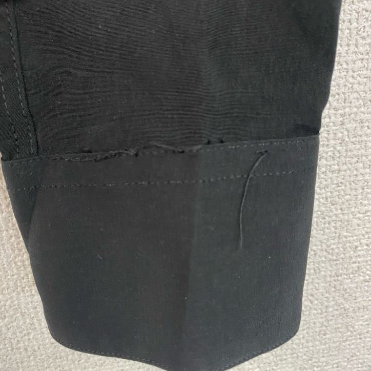 L&G　MEDITE RRANEAN　長袖刺繍デザインシャツ　モノトーン　総柄　黒　ブラック　灰色　グレー　Lサイズ　古着