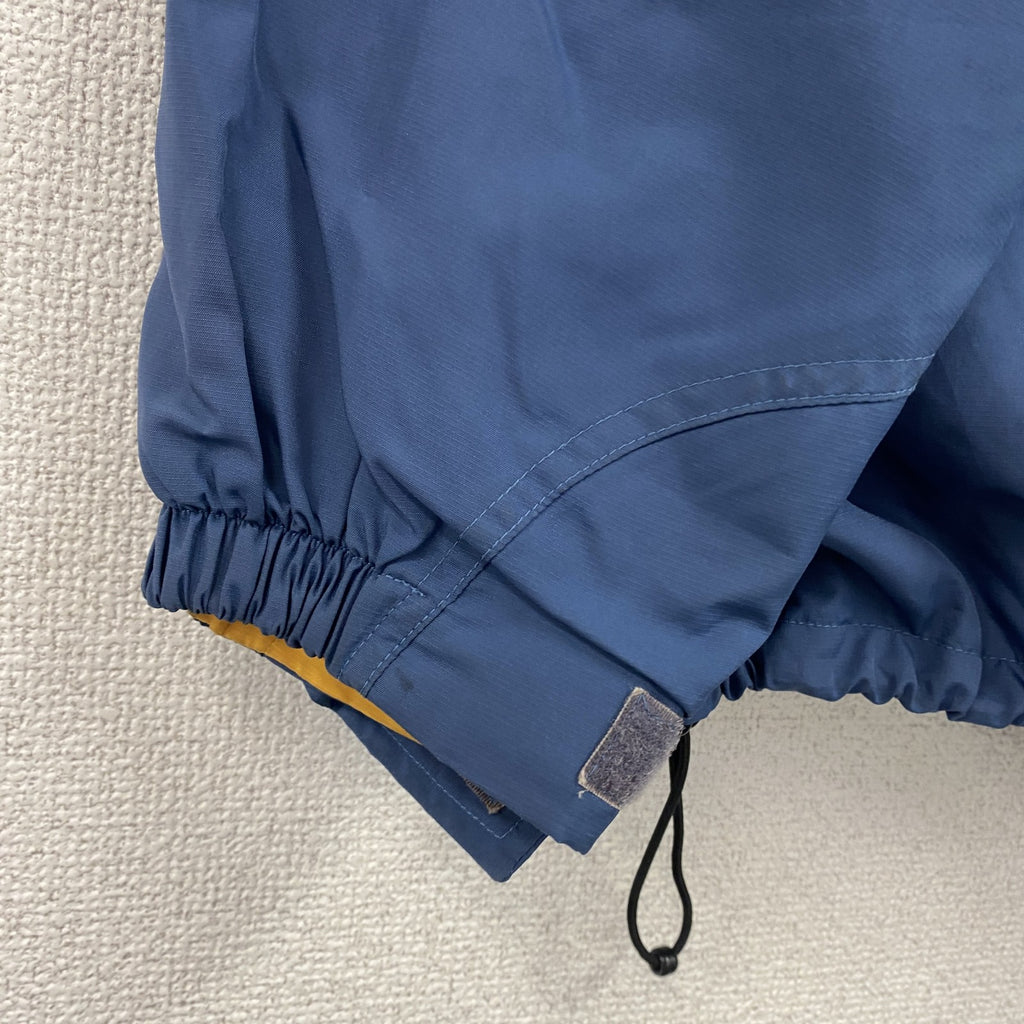 FIRST DOWN USA　ファーストダウン　フィッシングジャケット　刺繍ロゴ　フラップポケット　ジップポケット　青　ブルー　Lサイズ メンズ ポリエステル 古着