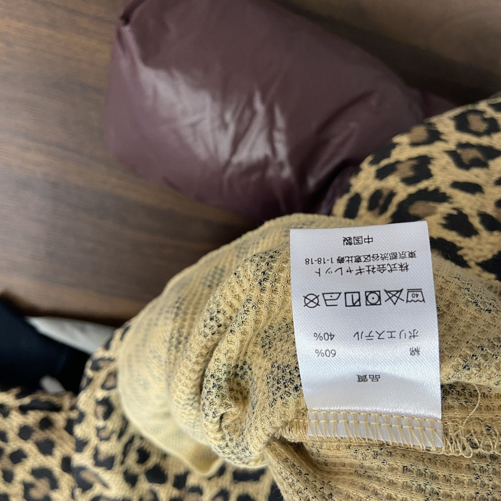 FRUIT OF THE LOOM　フルーツオブザルーム　半袖Tシャツ　レオパード　ヒョウ柄　からし色　Mサイズ　古着