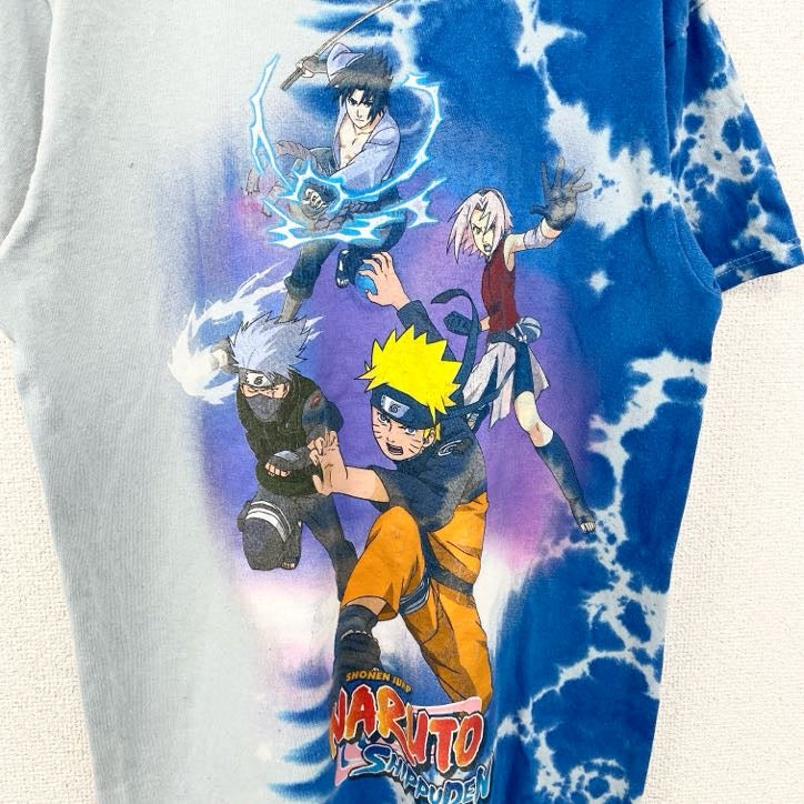 NARUTO　うずまきナルト疾風伝　半袖アニメキャラクタープリントTシャツ　青　ブルー　Mサイズ　古着
