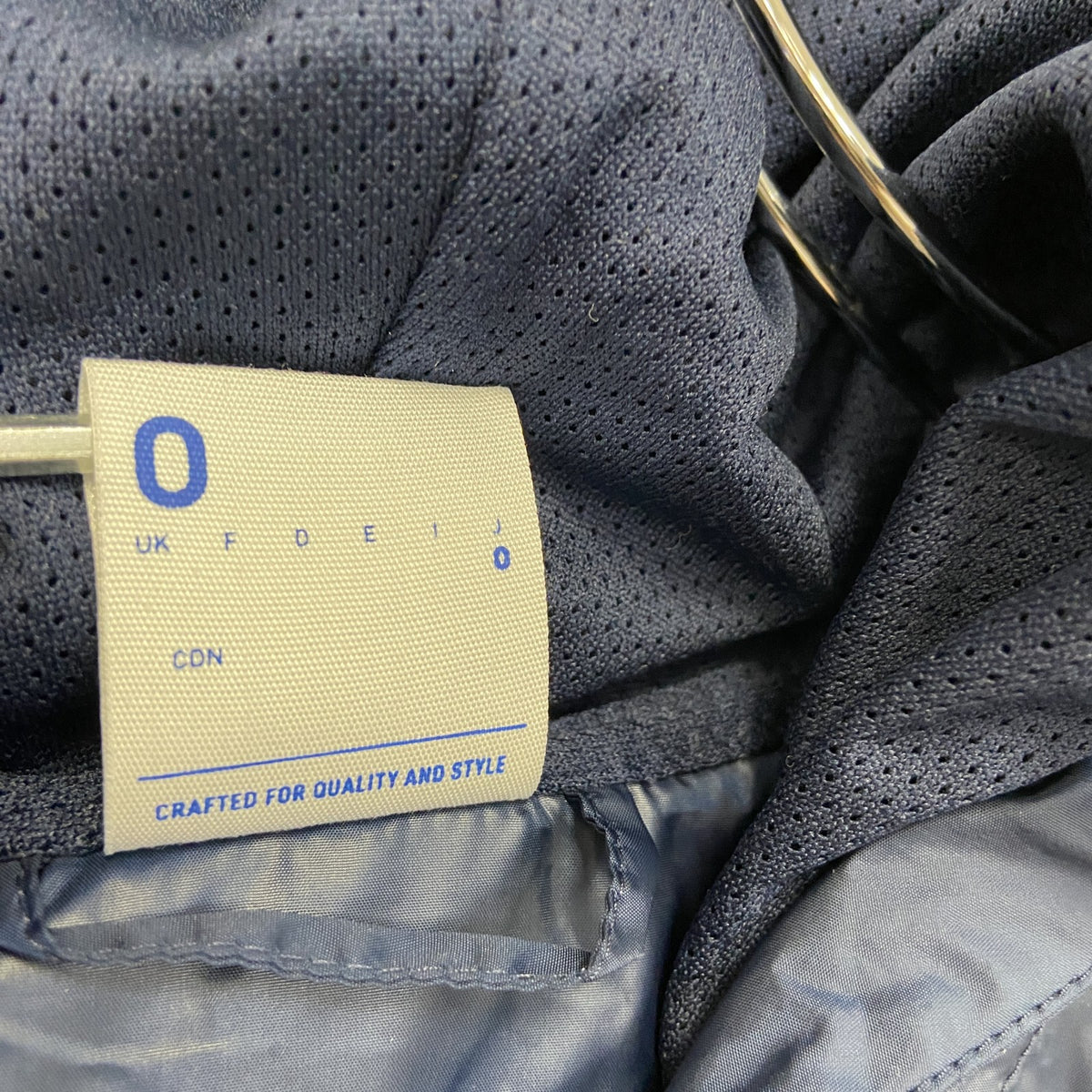 Reebok　リーボック　ウインドブレーカー　フルジップジャケット　デカロゴ　紺　ネイビー　Oサイズ　古着
