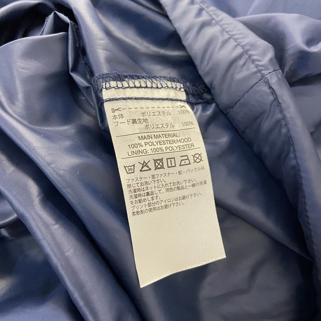 Reebok　リーボック　ウインドブレーカー　フルジップジャケット　デカロゴ　紺　ネイビー　Oサイズ　古着