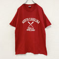 90s～　DELTA　デルタ　半袖プリントTシャツ　５連プリント　アーチプリント　ヴィンテージ　赤　レッド　Lサイズ　古着