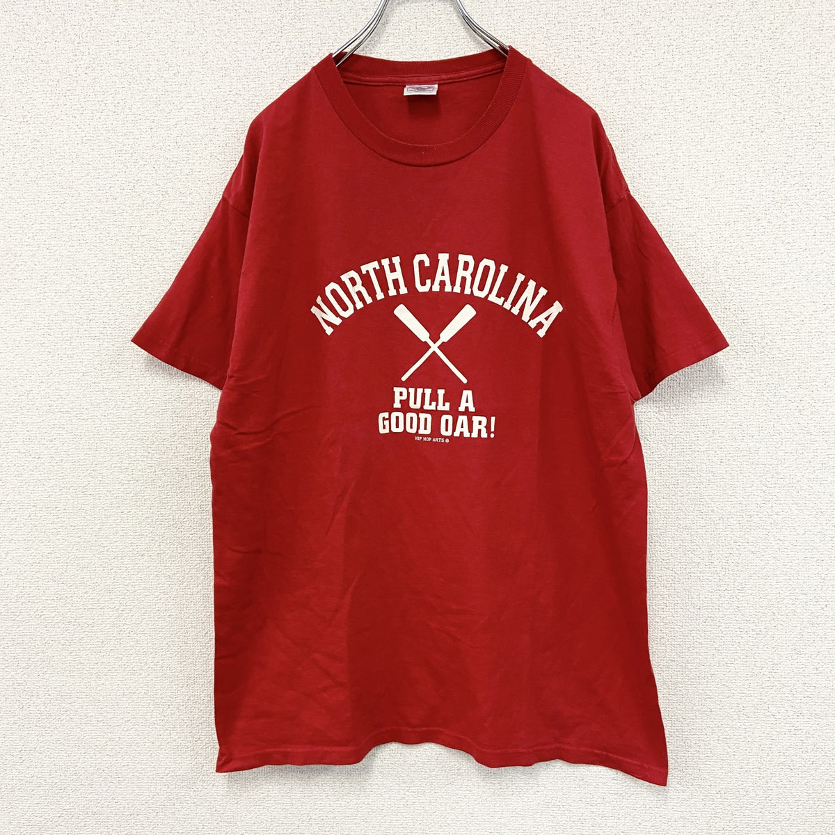 90s～　DELTA　デルタ　半袖プリントTシャツ　５連プリント　アーチプリント　ヴィンテージ　赤　レッド　Lサイズ　古着