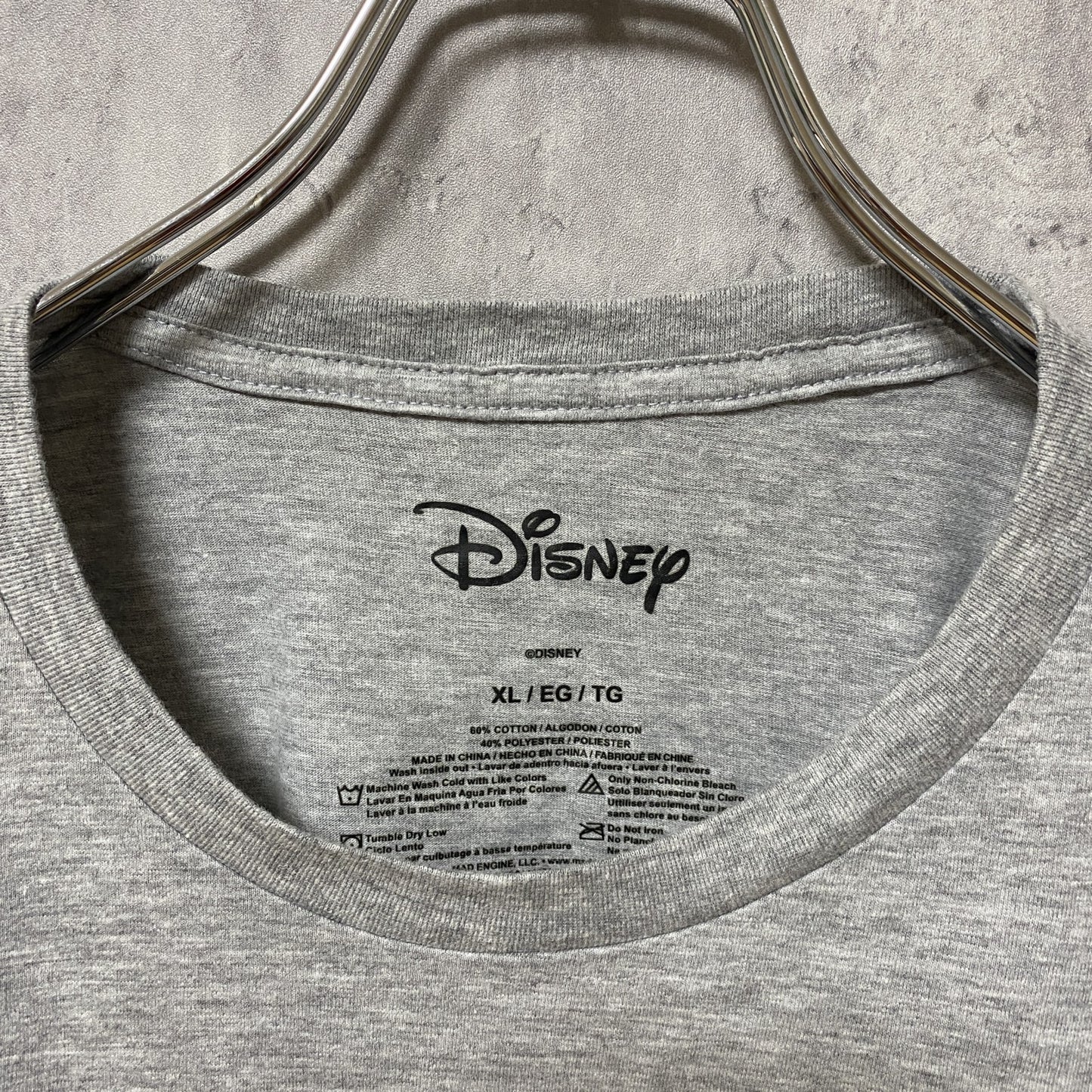 古着 used　 Disney　ディズニー　半袖公式プリントキャラクターTシャツ　ミッキー　グレー　ビッグシルエット　XLサイズ