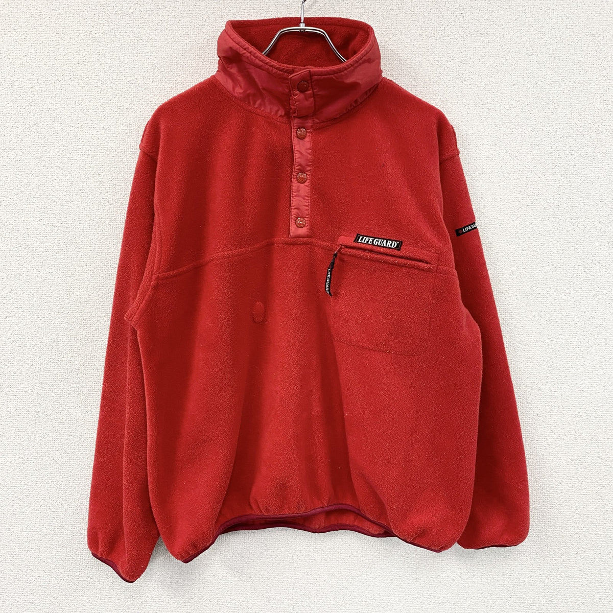 LIFE GUARD　ハーフジップフリースジャケット　赤　レッド　Lサイズ　古着