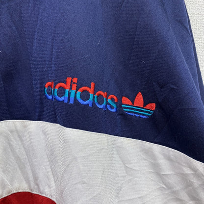 ～90s　adidas　アディダス　トラックジャケット/ジャージ　ヴィンテージ　マルチカラー　紺　ネイビー　Mサイズ