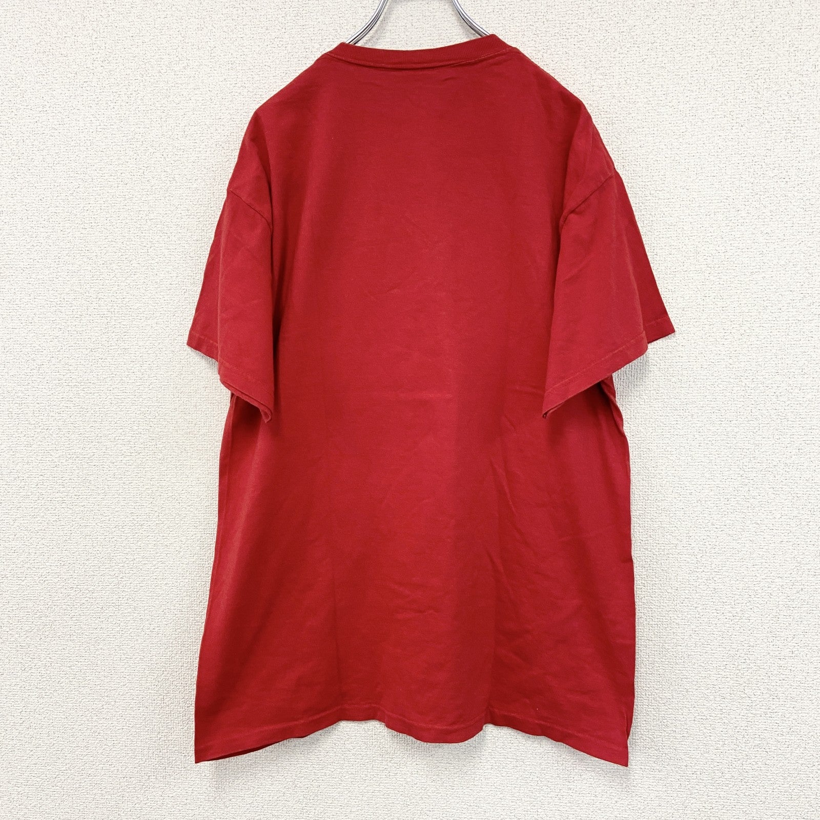 90s～　DELTA　デルタ　半袖プリントTシャツ　５連プリント　アーチプリント　ヴィンテージ　赤　レッド　Lサイズ　古着