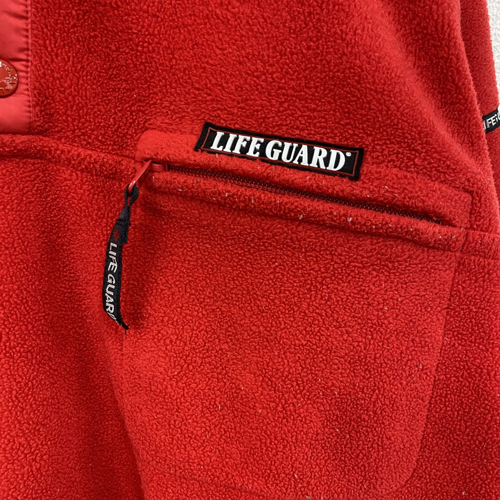 LIFE GUARD　ハーフジップフリースジャケット　赤　レッド　Lサイズ　古着