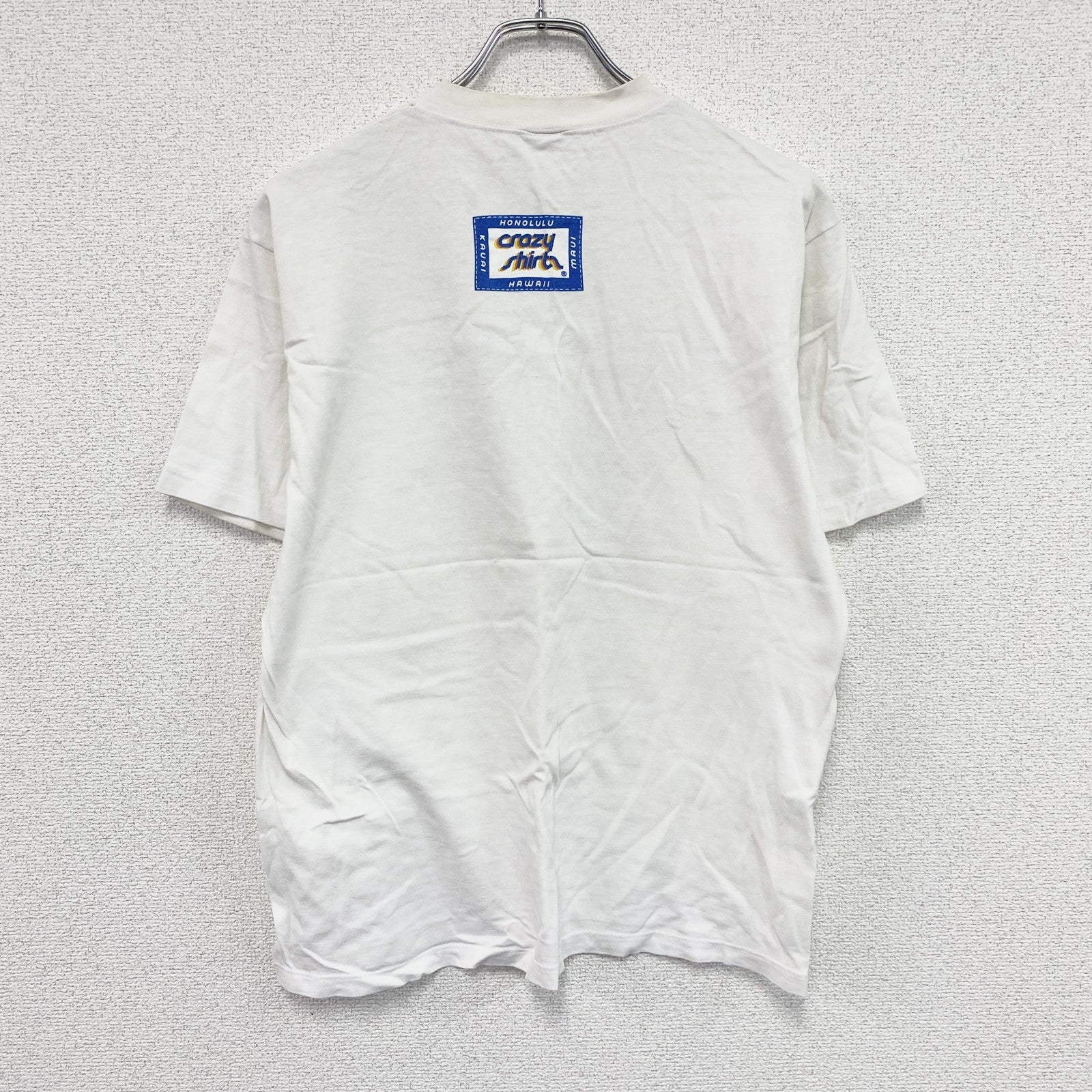 ～90s　crazy shirt　クレイジーシャツ　半袖プリントスーベニアTシャツ　シングルステッチ　白　ホワイト　Mサイズ　　ヴィンテージ　古着