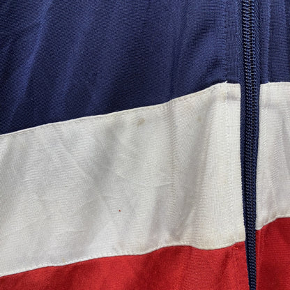 ～90s　adidas　アディダス　トラックジャケット/ジャージ　ヴィンテージ　マルチカラー　紺　ネイビー　Mサイズ