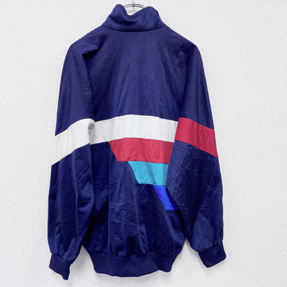～90s　adidas　アディダス　トラックジャケット/ジャージ　ヴィンテージ　マルチカラー　紺　ネイビー　Mサイズ