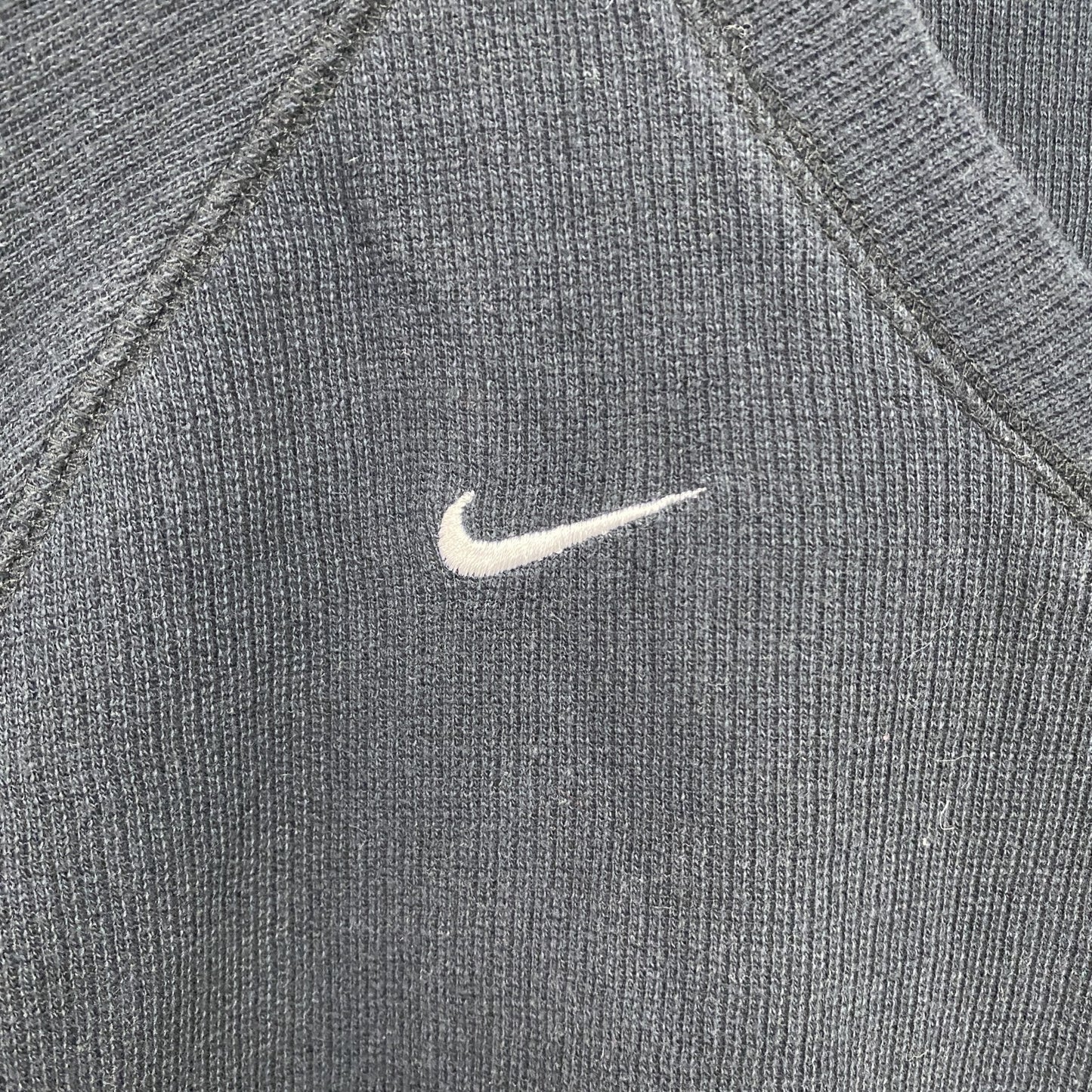 90s　NIKE　ナイキ　コットンニットベスト　刺繍ロゴ　スウッシュ　ヴィンテージ　黒　ブラック　Lサイズ