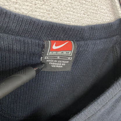 90s　NIKE　ナイキ　コットンニットベスト　刺繍ロゴ　スウッシュ　ヴィンテージ　黒　ブラック　Lサイズ