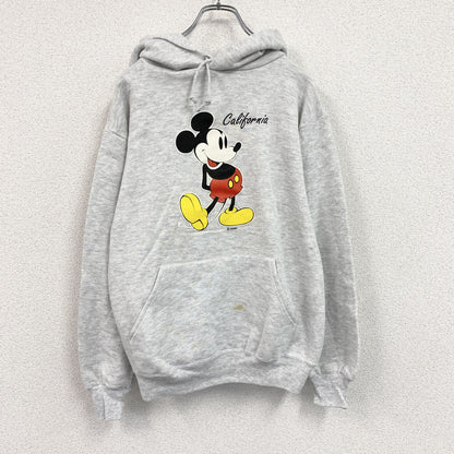 80s～　Velva Sheen　Disney　ミッキーマウス　スウェットパーカー/フーディー　霜降りグレー　Mサイズ