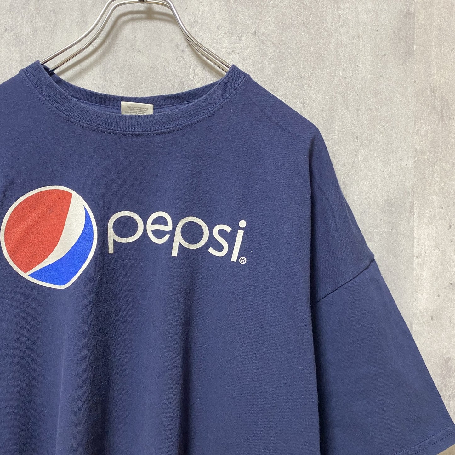 古着 used　GILDAN　ギルダン　半袖プリントTシャツ　pepsi　ペプシコーラ　ネイビー　ビッグシルエット　2XLサイズ