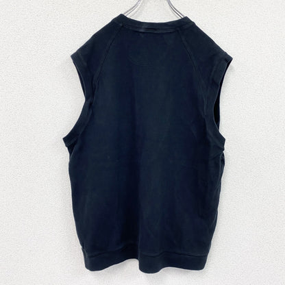 90s　NIKE　ナイキ　コットンニットベスト　刺繍ロゴ　スウッシュ　ヴィンテージ　黒　ブラック　Lサイズ