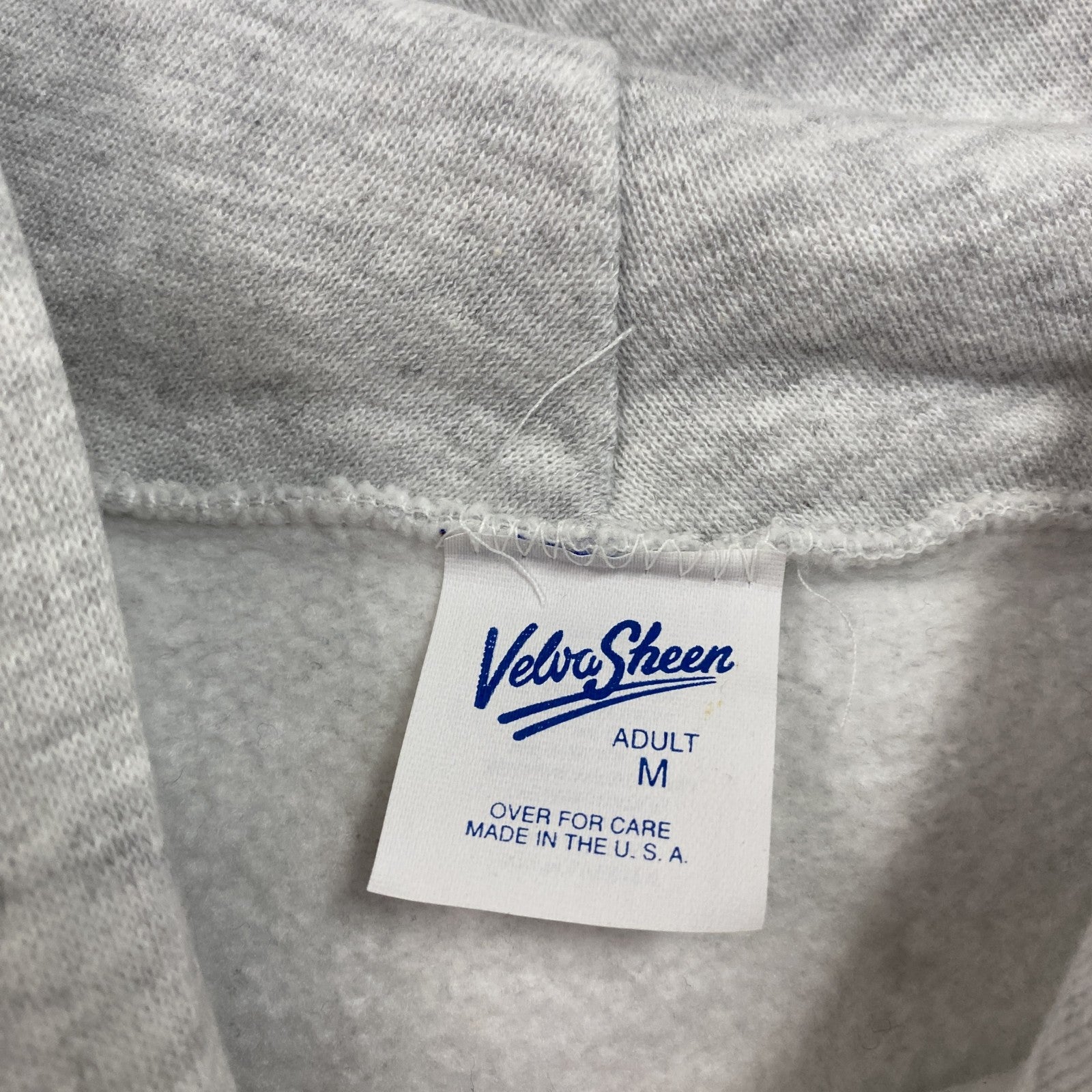 80s～　Velva Sheen　Disney　ミッキーマウス　スウェットパーカー/フーディー　霜降りグレー　Mサイズ　　ヴィンテージ　古着