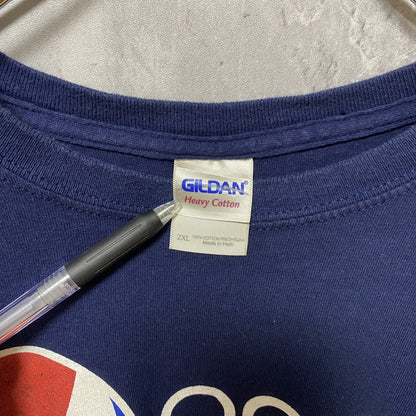 古着 used　GILDAN　ギルダン　半袖プリントTシャツ　pepsi　ペプシコーラ　ネイビー　ビッグシルエット　2XLサイズ