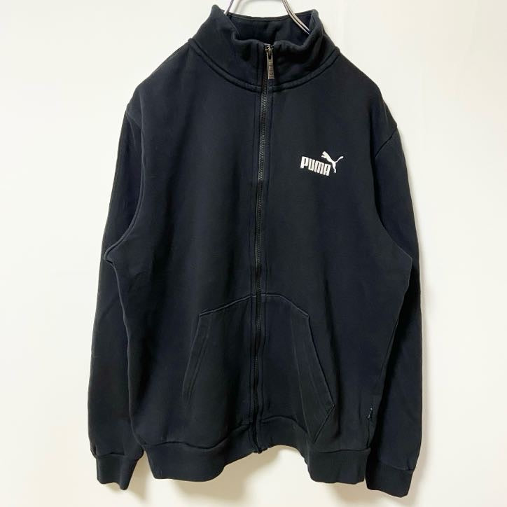 puma プーマ　長袖ジップアップスウェット　トレーナー　ワンポイントロゴプリント　ハイネック　秋冬服　Mサイズ　古着
