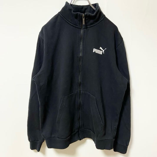 古着 used　puma プーマ　長袖ジップアップスウェット　トレーナー　ワンポイントロゴプリント　ハイネック　秋冬服　Mサイズ