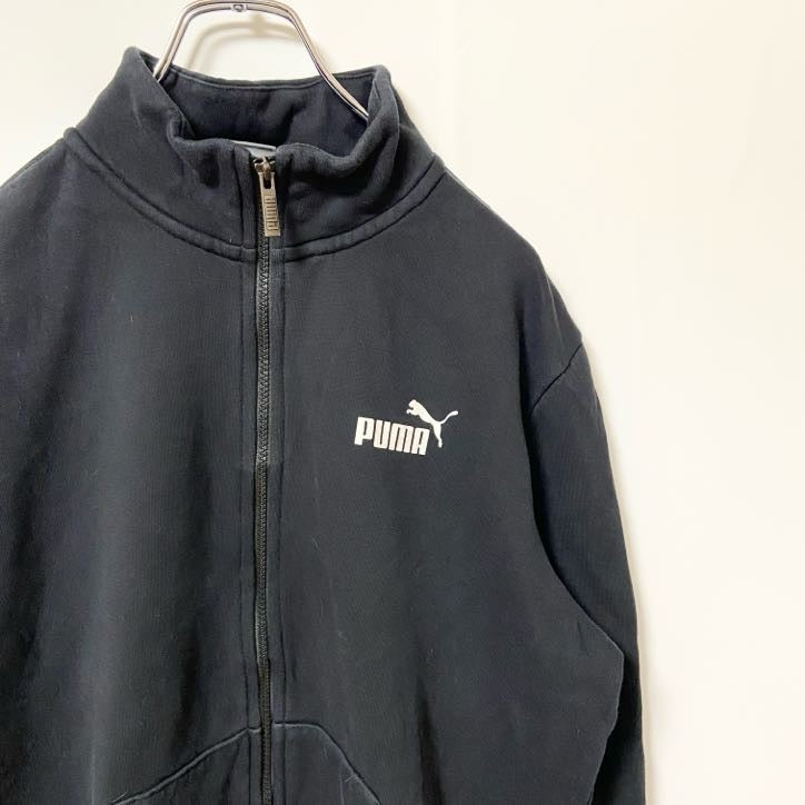 puma プーマ　長袖ジップアップスウェット　トレーナー　ワンポイントロゴプリント　ハイネック　秋冬服　Mサイズ　古着