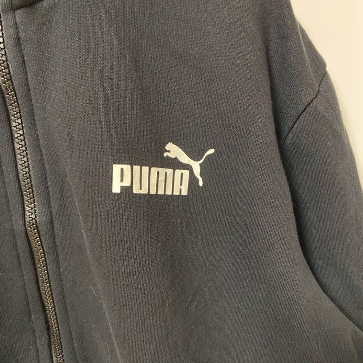 puma プーマ　長袖ジップアップスウェット　トレーナー　ワンポイントロゴプリント　ハイネック　秋冬服　Mサイズ　古着