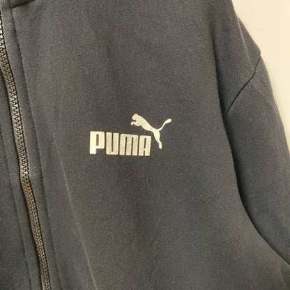 古着 used　puma プーマ　長袖ジップアップスウェット　トレーナー　ワンポイントロゴプリント　ハイネック　秋冬服　Mサイズ