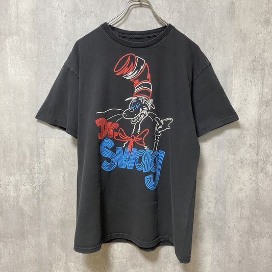 古着 used　Dr.Swag　ドクタースワッグ　半袖プリントTシャツ　クルーネック　黒　ブラック　春夏服　Lサイズ