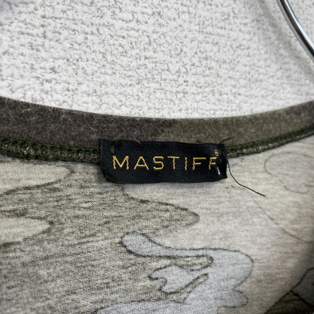 MASTIFF　半袖迷彩柄プリントTシャツ　カモフラ　CASA　クルーネック　緑　グリーン　Sサイズ　古着