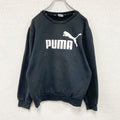 PUMA　プーマ　スウェット/トレーナー　デカロゴ　スポーツミックス　ストリート　クルーネック　黒　ブラック　Sサイズ　古着