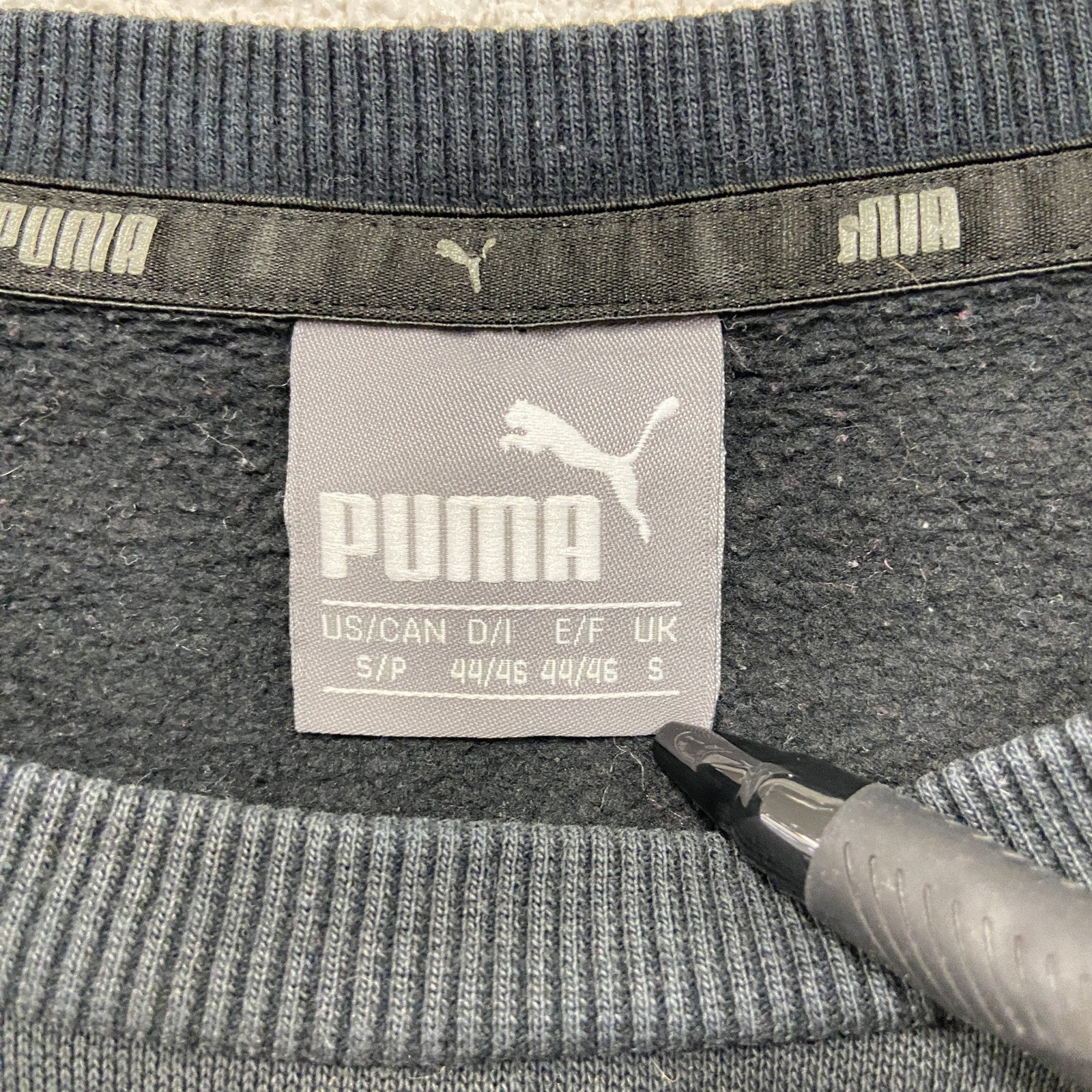 PUMA　プーマ　スウェット/トレーナー　デカロゴ　スポーツミックス　ストリート　クルーネック　黒　ブラック　Sサイズ　古着