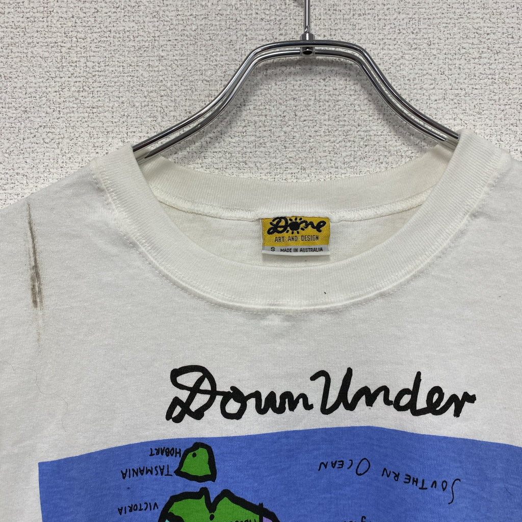 90s　Ken Done　ケンドーン　半袖プリントTシャツ　オーストラリア　地図　ヴィンテージ　白　ホワイト　Sサイズ　古着