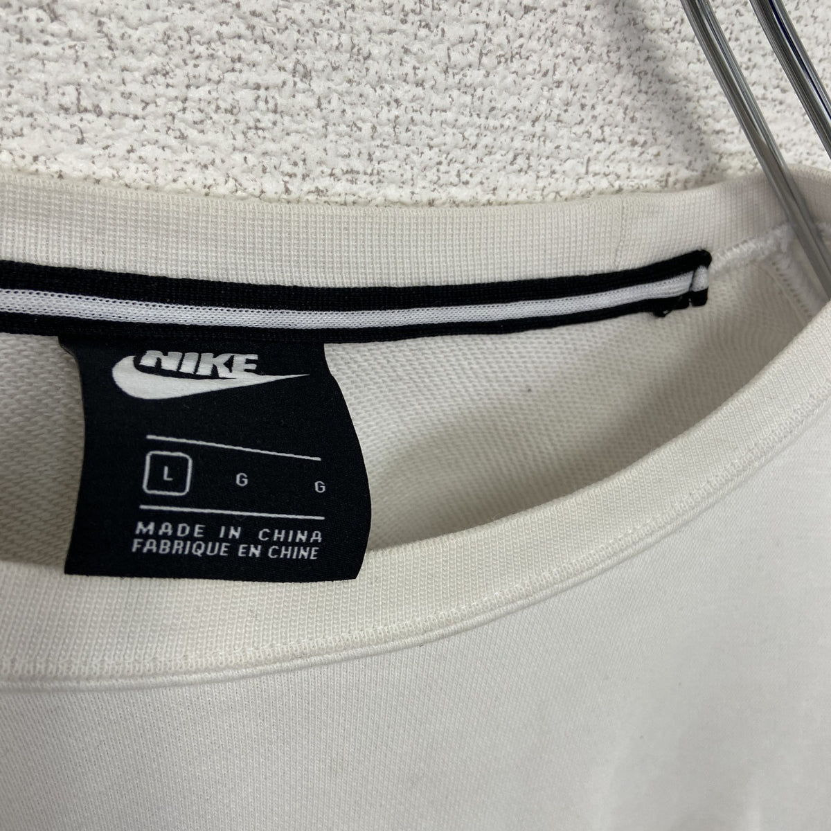 NIKE　ナイキ　JUST DO IT　スウェット/トレーナー　白　ホワイト　Lサイズ　古着