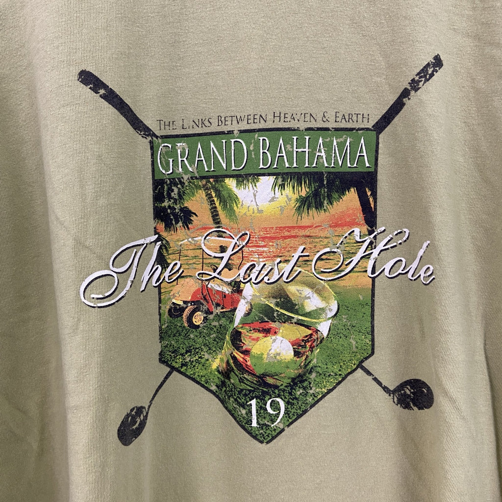 puritan　半袖スポーツプリントTシャツ　レトロデザイン　ゴルフ　クルーネック　緑　グリーン　XL/XGサイズ　古着