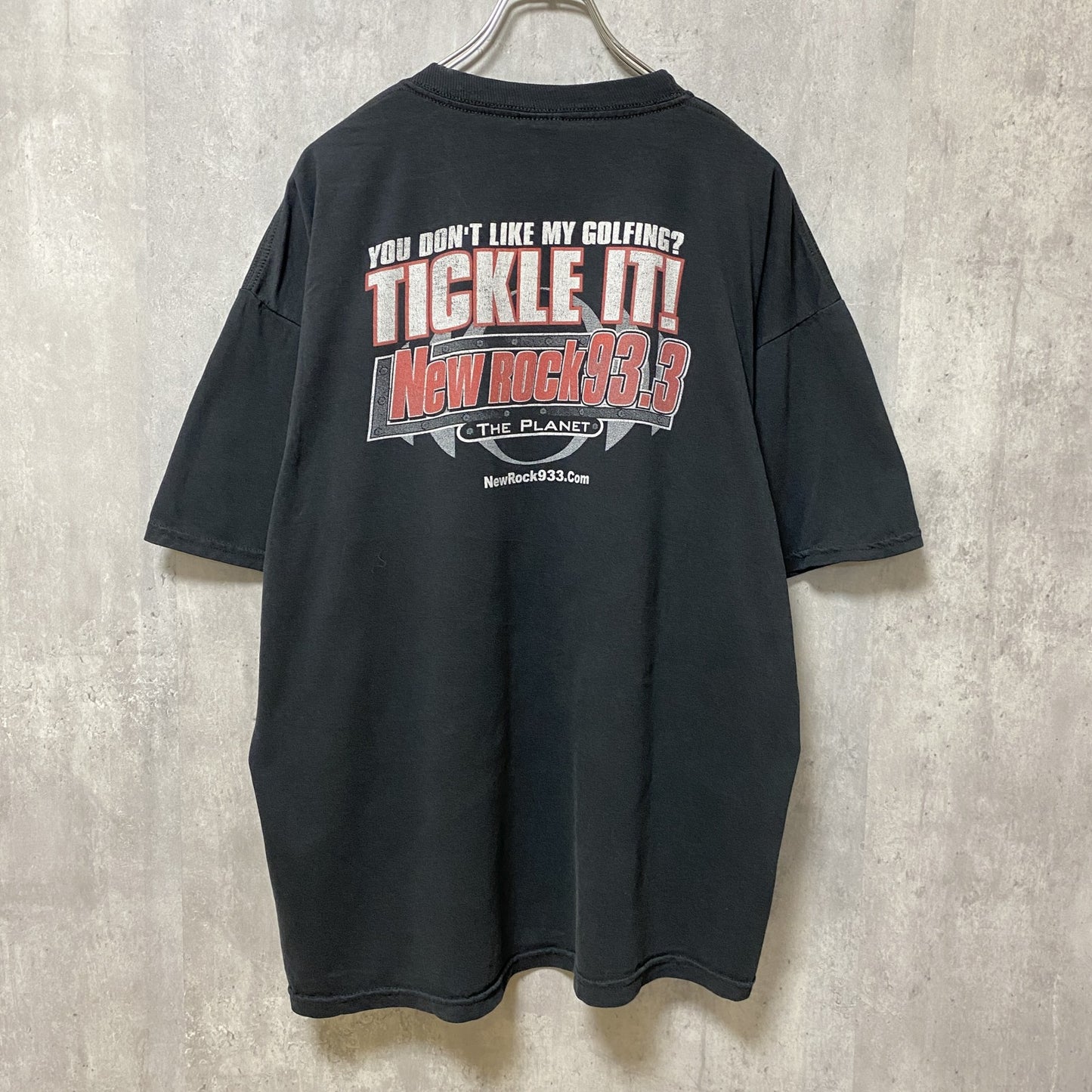 古着 used　JERZEES　ジャージーズ　半袖プリントTシャツ　バックプリント　ゴルフ　黒　ビッグシルエット　XLサイズ