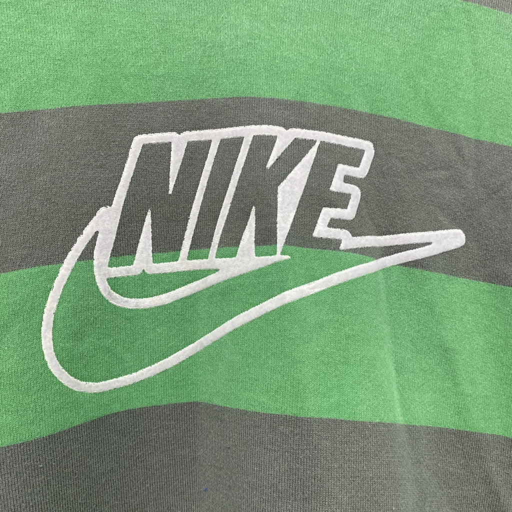 00s　NIKE　ナイキ　スウェットパーカー/フーディー　ヴィンテージ　ボーダー柄　緑　グリーン　灰色　グレー　古着
