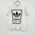 adidas　アディダス　半袖プリントTシャツ　トレフォイルロゴ　デカロゴ　白　ホワイト　Mサイズ　古着