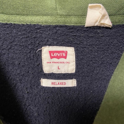 古着 used　Levi’s リーバイス　長袖スウェットシャツ　トレーナー　ハーフボタン　ボーダー　秋冬服　Lサイズ