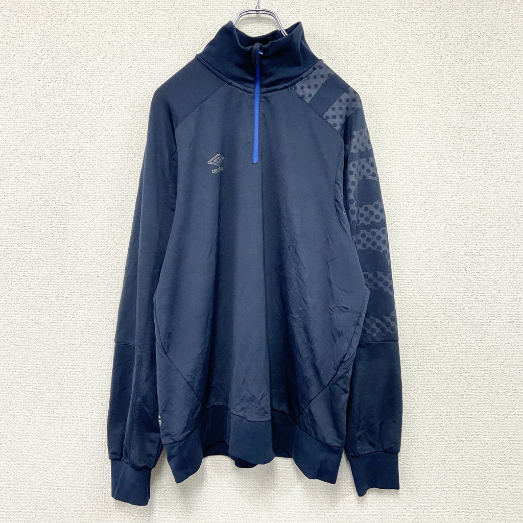 UMBRO　アンブロ　ハーフジップトラックジャケット/ジャージ　紺　ネイビー　XLサイズ　古着