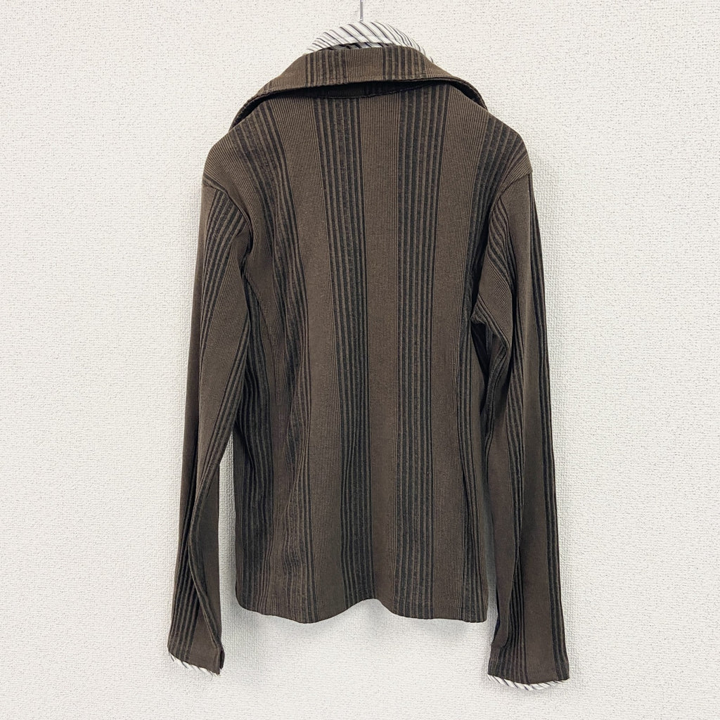 agate label　フルジップパーカー　茶色　ブラウン　Mサイズ フーディー フード付き メンズ 古着