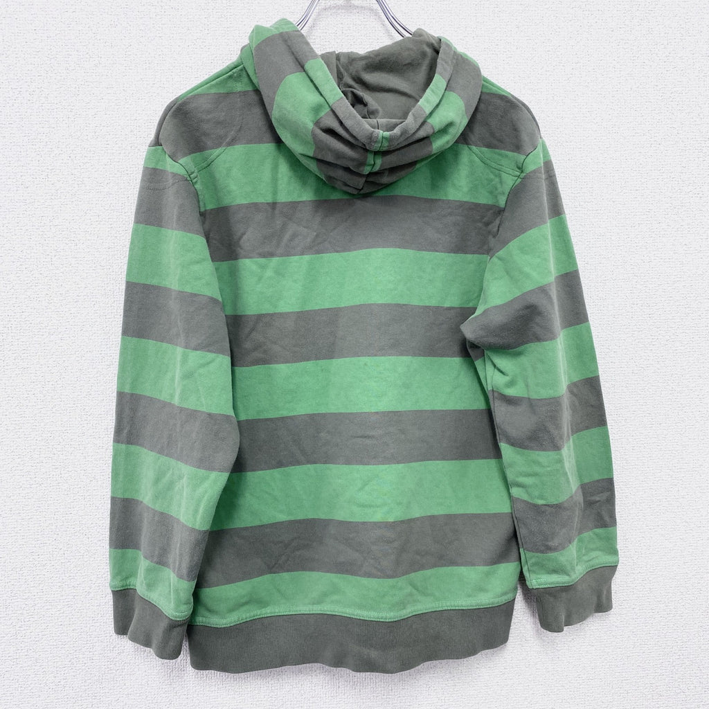 00s　NIKE　ナイキ　スウェットパーカー/フーディー　ヴィンテージ　ボーダー柄　緑　グリーン　灰色　グレー　古着