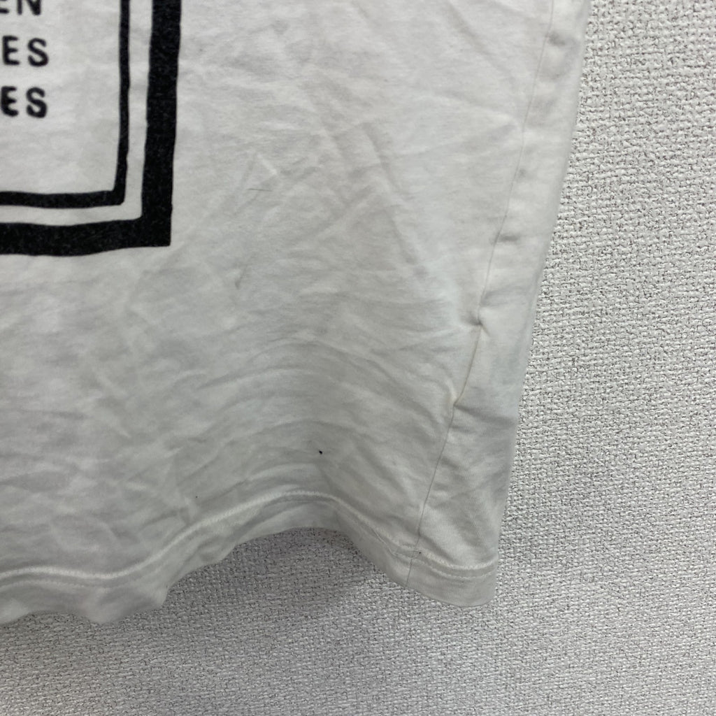 adidas　アディダス　半袖プリントTシャツ　トレフォイルロゴ　デカロゴ　白　ホワイト　Mサイズ　古着