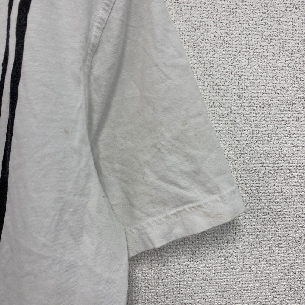 adidas　アディダス　半袖プリントTシャツ　トレフォイルロゴ　デカロゴ　白　ホワイト　Mサイズ　古着