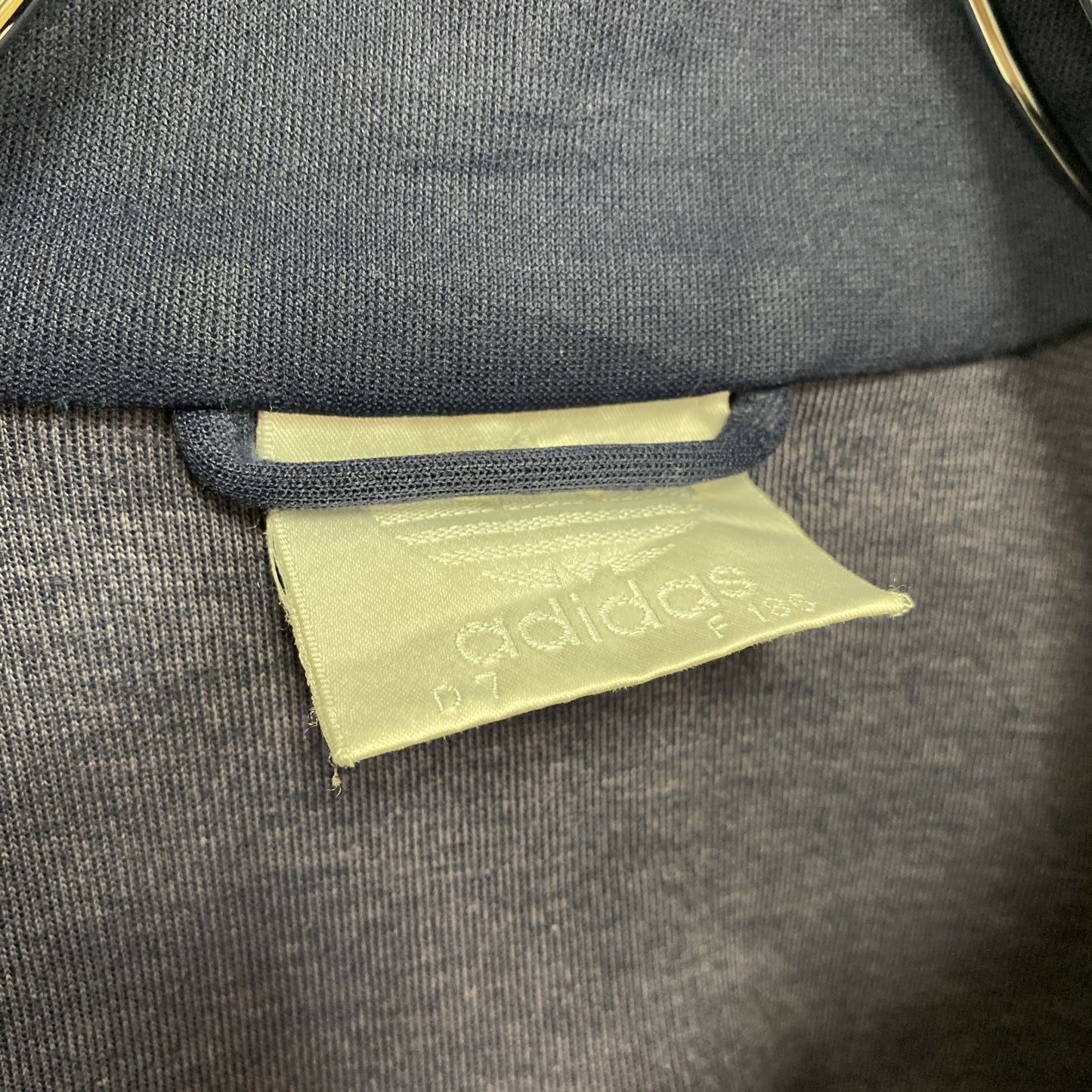 80s～　adidas　アディダス　トラックジャケット/ジャージ　トレフォイルロゴ　ヴィンテージ　紺　ネイビー　