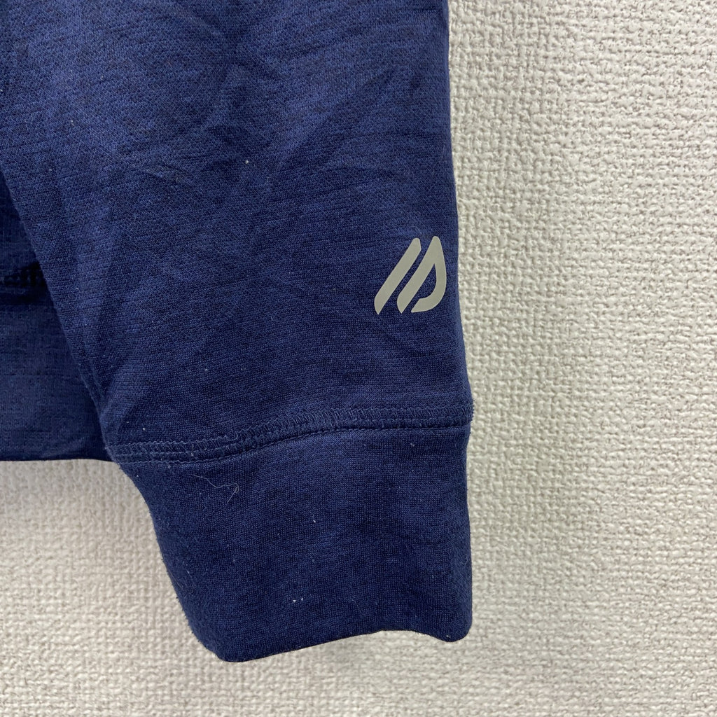 Eddie Bauer　長袖フルジップパーカー　裏ボア　レトロデザイン　フード　紺　ネイビー　Mサイズ　古着